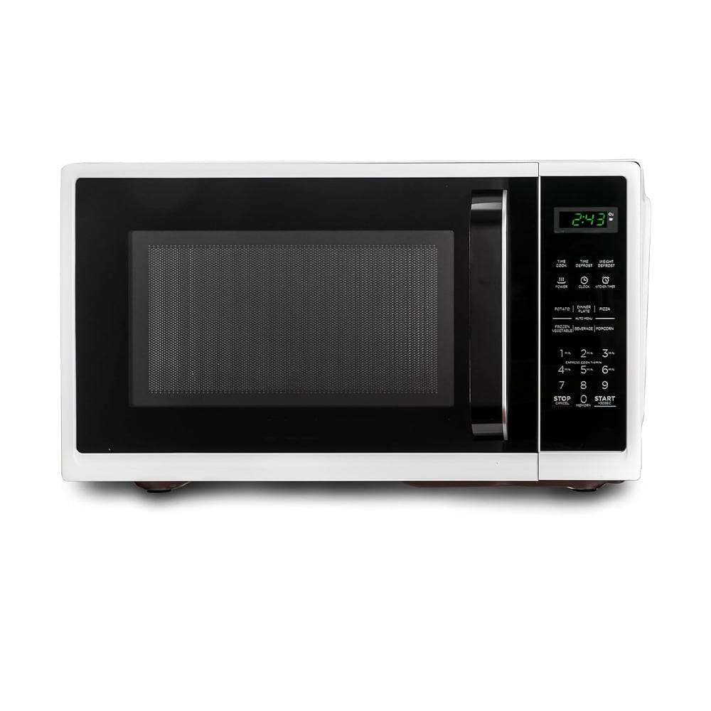 0.9 Cu.Ft Microwave Oven w/10 Power Levels & Pull Handle, Digital Display, White