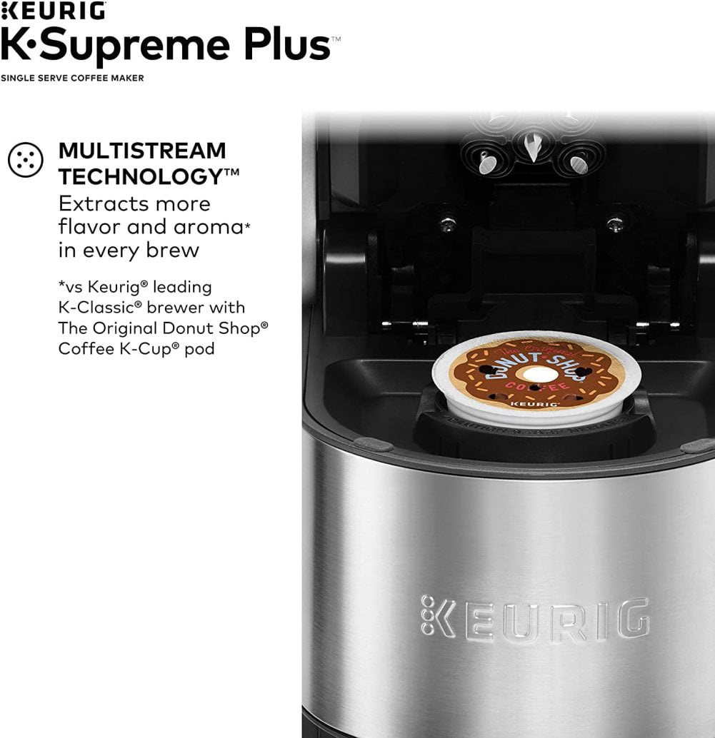 'Keurig K-Supreme Plus Coffee Maker, Single Serve K-Cup Pod Coffee Brewer, With MultiStream Technology, 78 Oz Removable Reservoir, and Programmable Settings, Stainless Steel'