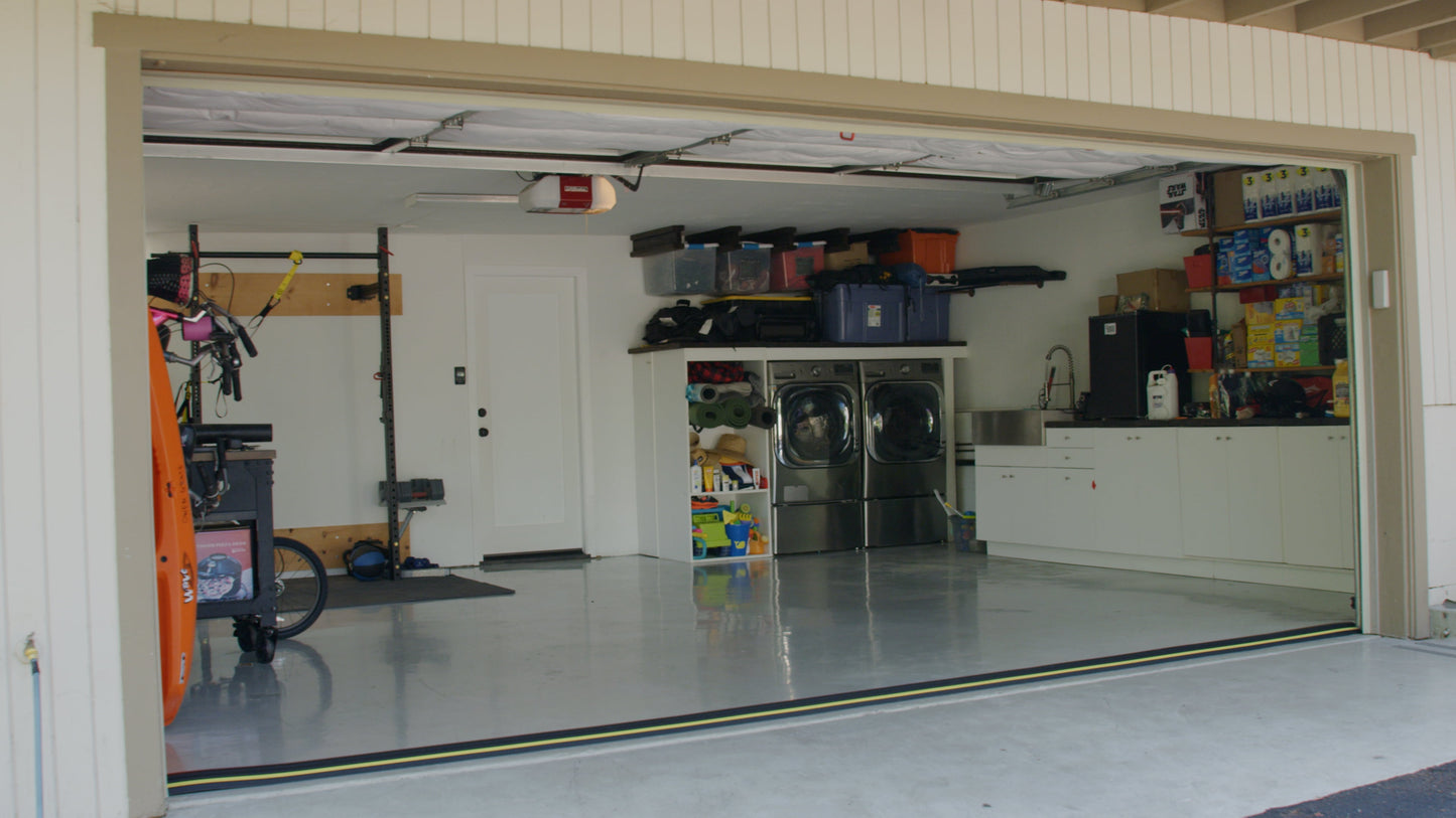 1 ?' High Garage Door Flood Barrier Threshold Kit (16'3') | Flexible PVC | Complete Kit Includes 3 Adhesives | GaraDry